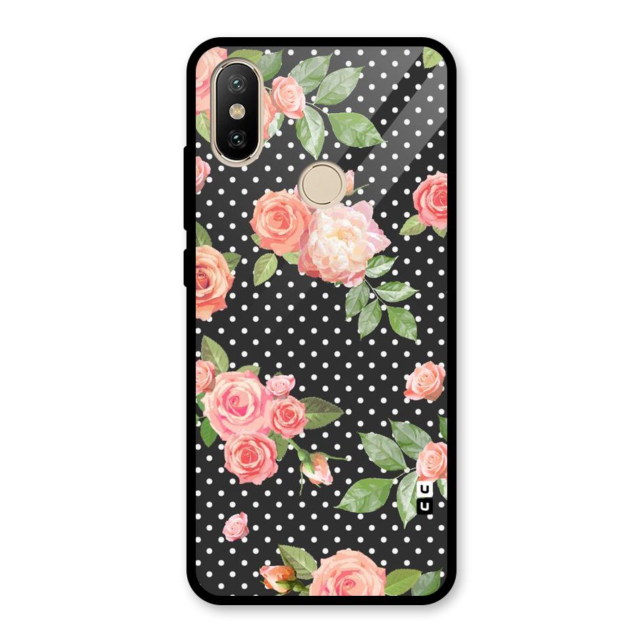 Polka Peach Glass Back Case for Redmi A2