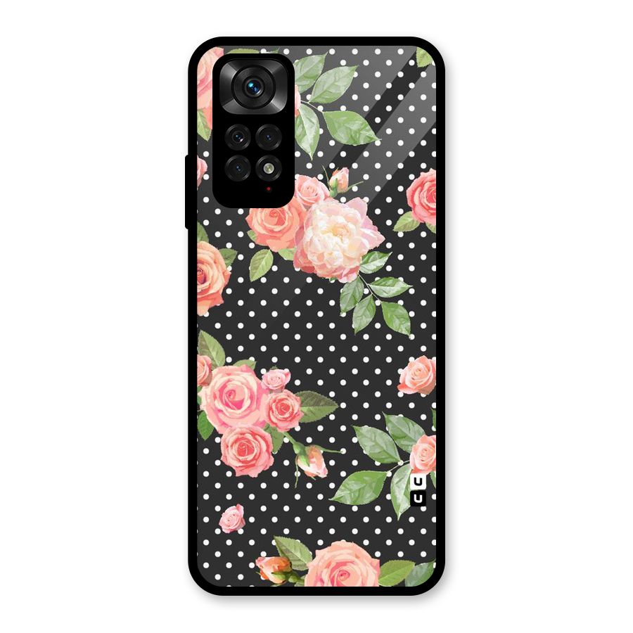 Polka Peach Glass Back Case for Redmi Note 11S