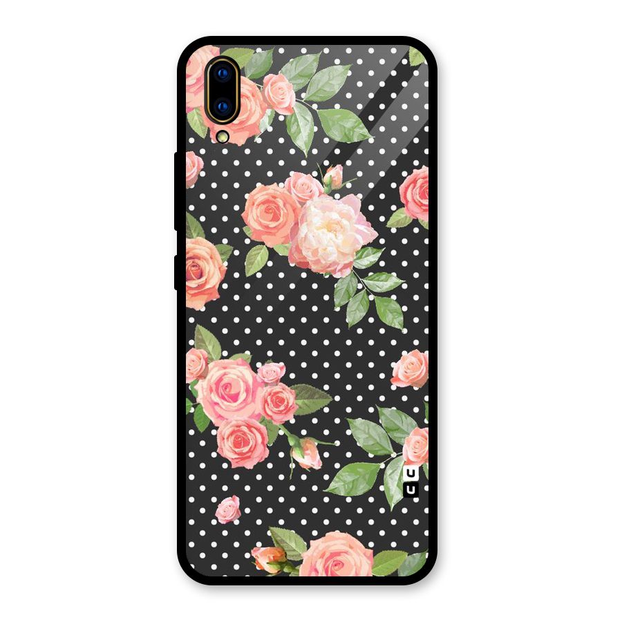 Polka Peach Glass Back Case for Vivo V11 Pro