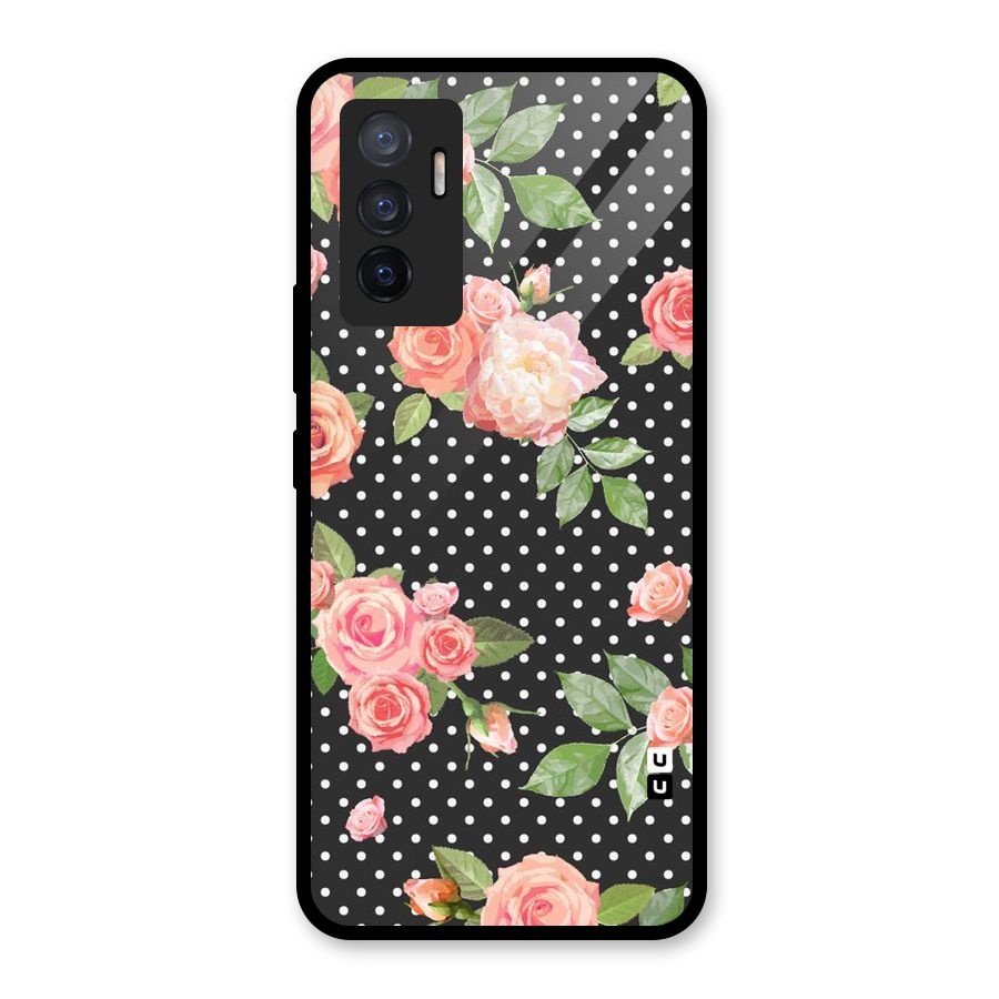 Polka Peach Glass Back Case for Vivo V23e
