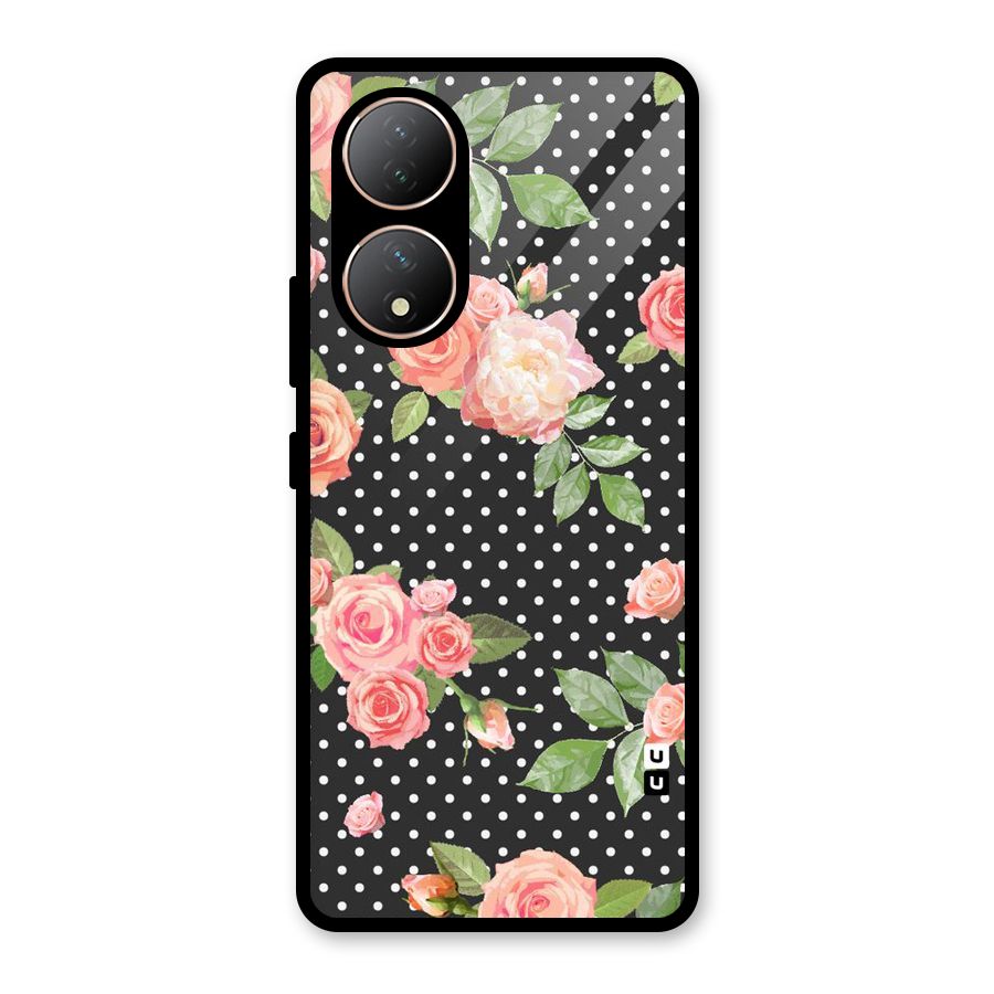 Polka Peach Glass Back Case for Vivo Y100A