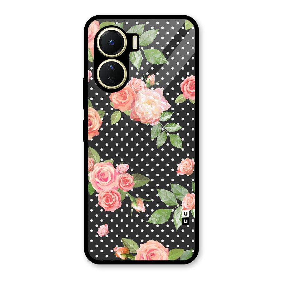 Polka Peach Glass Back Case for Vivo Y16