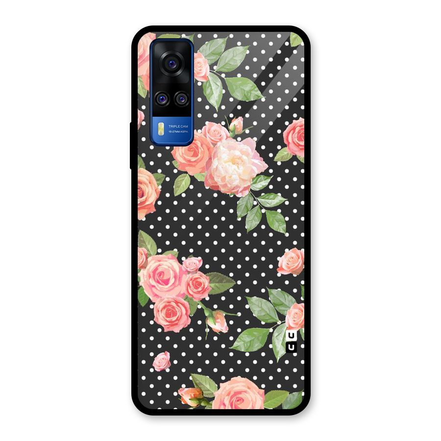 Polka Peach Glass Back Case for Vivo Y31