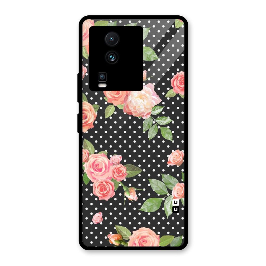 Polka Peach Glass Back Case for Vivo iQOO Neo 7