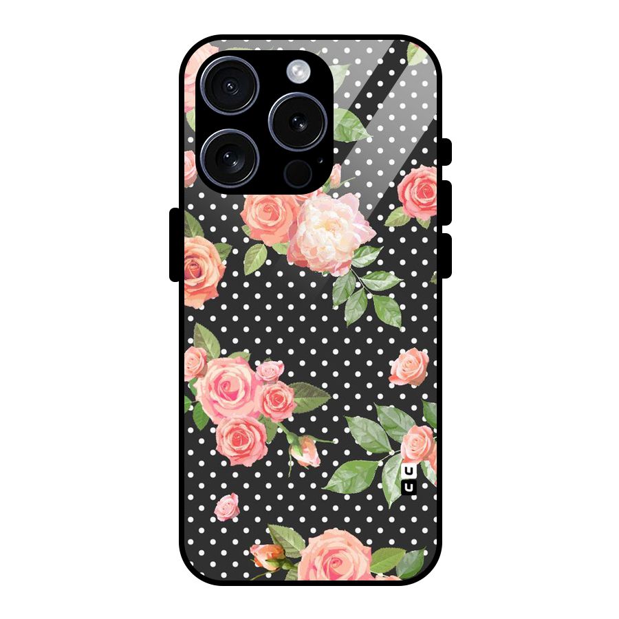 Polka Peach Glass Back Case for iPhone 15 Pro