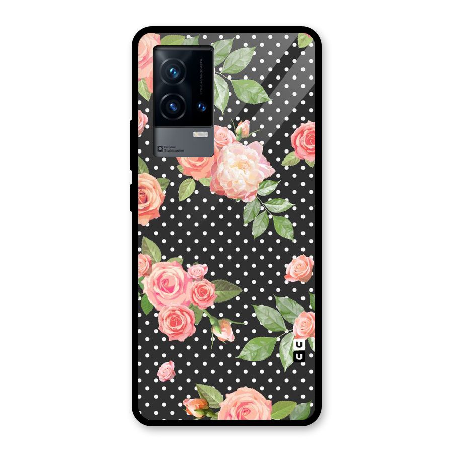 Polka Peach Glass Back Case for iQOO 9 5G