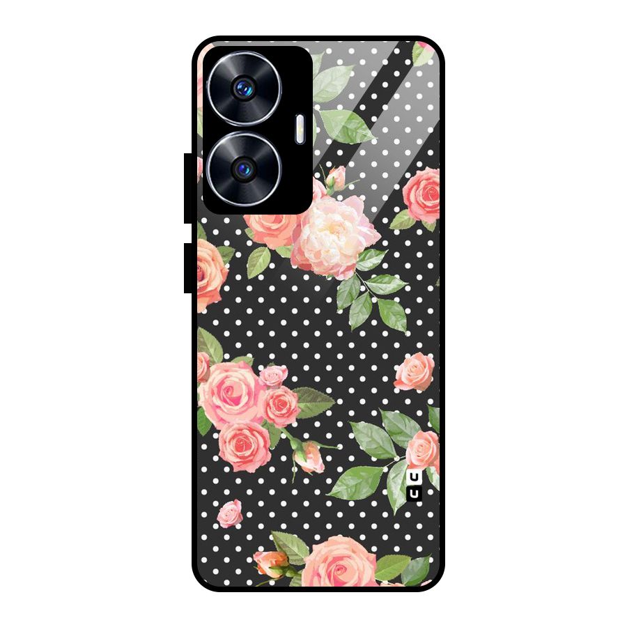 Polka Peach Glass Back Case for realme C55