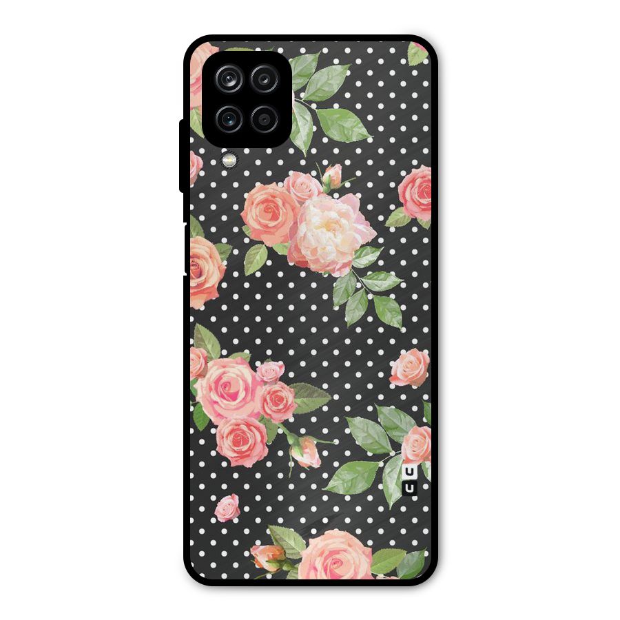 Polka Peach Metal Back Case for Galaxy A12