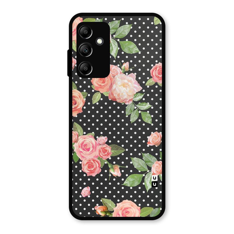 Polka Peach Metal Back Case for Galaxy A14 5G
