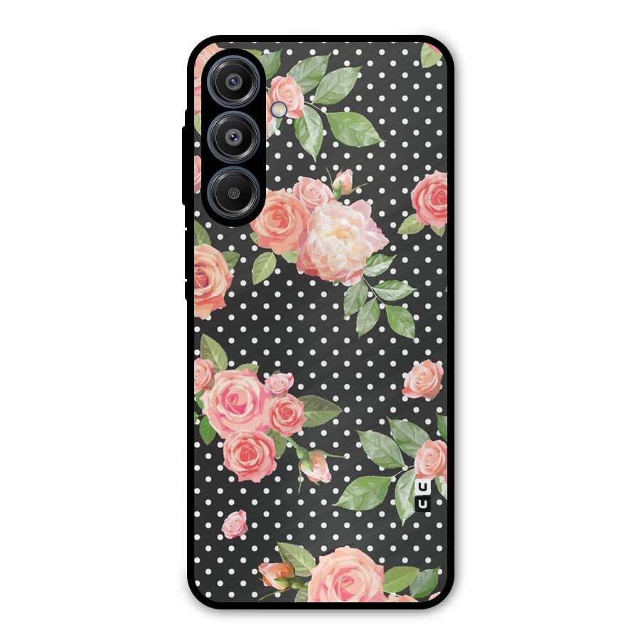 Polka Peach Metal Back Case for Galaxy A16 5G