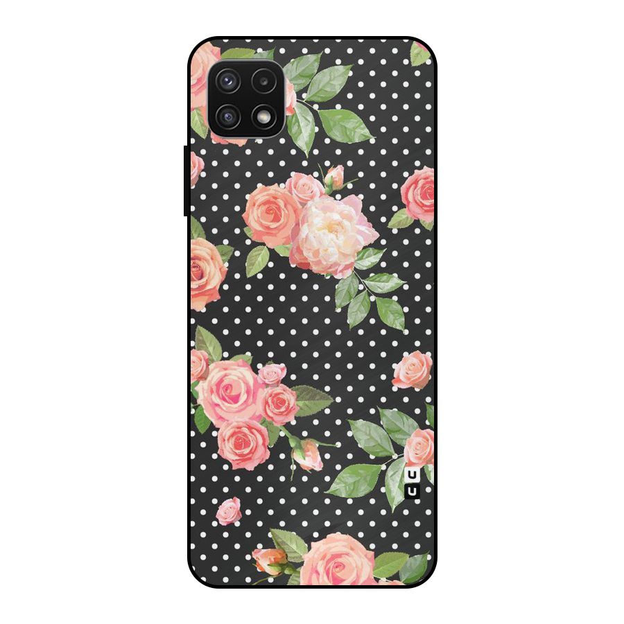 Polka Peach Metal Back Case for Galaxy A22 5G