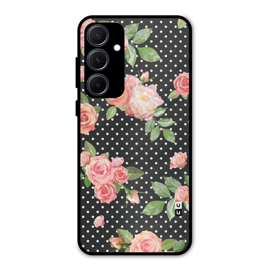 Polka Peach Metal Back Case for Galaxy A35