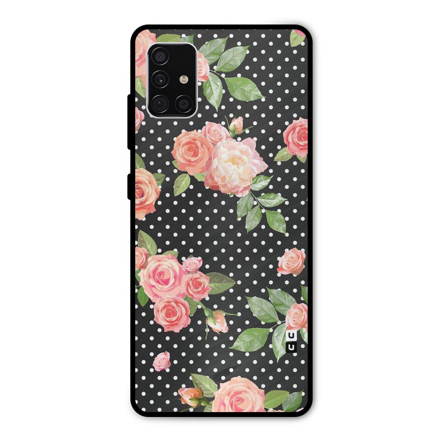 Polka Peach Metal Back Case for Galaxy A51