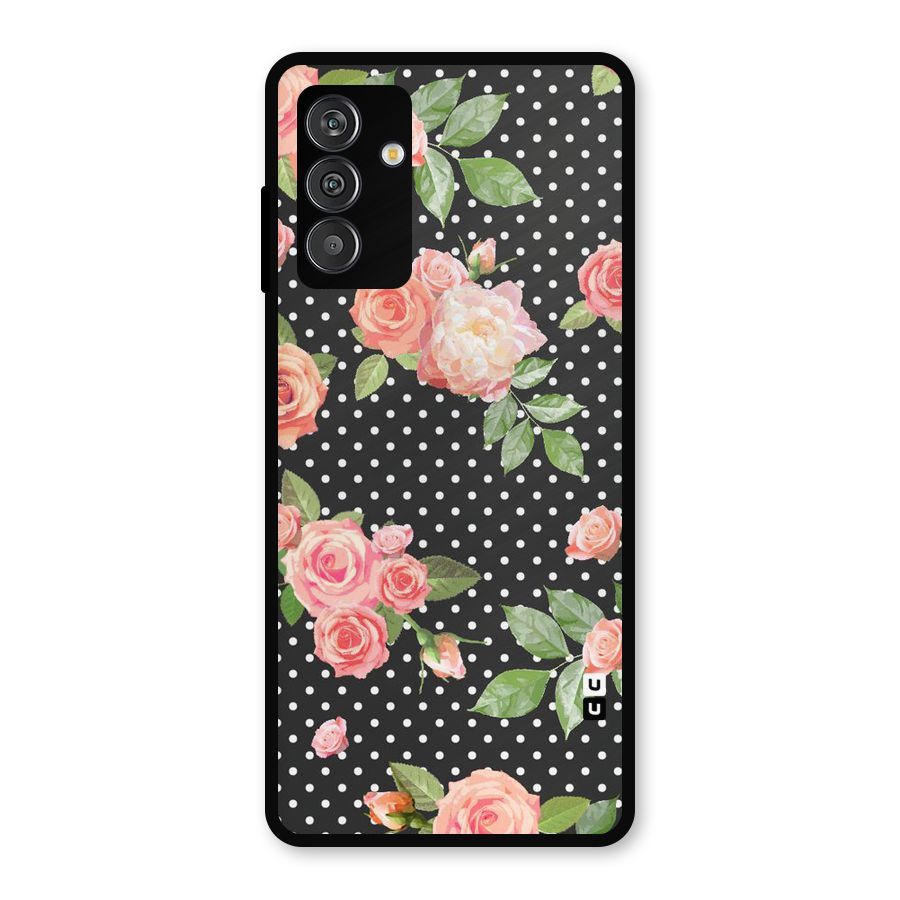 Polka Peach Metal Back Case for Galaxy F13
