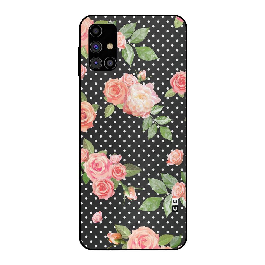 Polka Peach Metal Back Case for Galaxy M31s