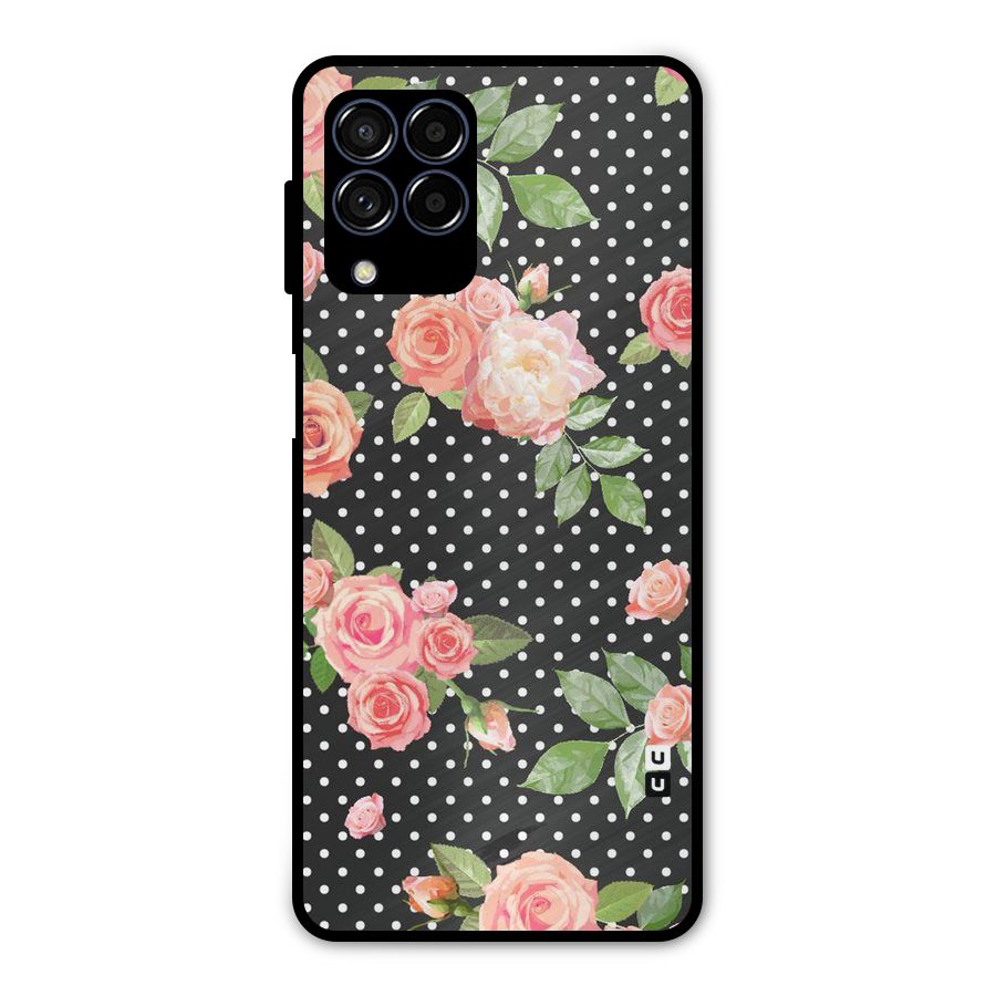 Polka Peach Metal Back Case for Galaxy M53 5G