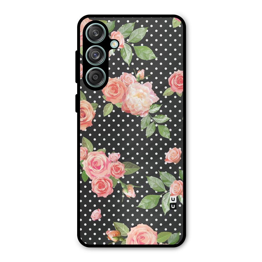 Polka Peach Metal Back Case for Galaxy M55 5G