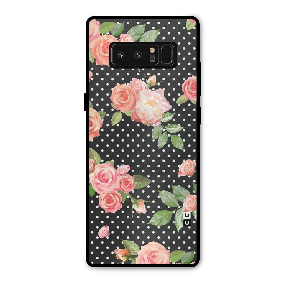 Polka Peach Metal Back Case for Galaxy Note 8