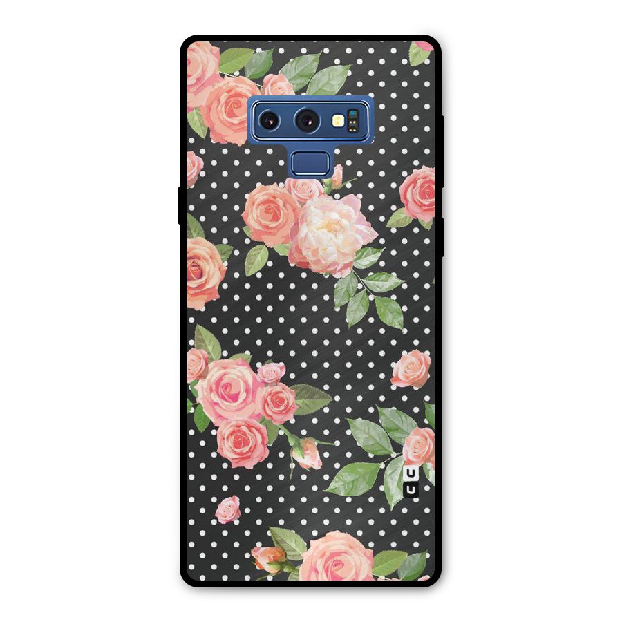 Polka Peach Metal Back Case for Galaxy Note 9