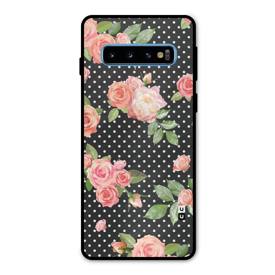 Polka Peach Metal Back Case for Galaxy S10