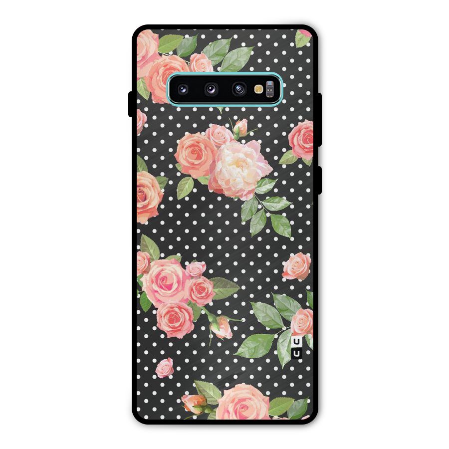 Polka Peach Metal Back Case for Galaxy S10 Plus