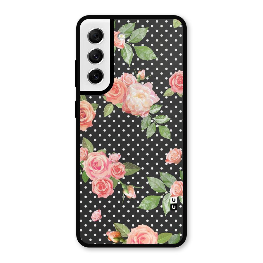 Polka Peach Metal Back Case for Galaxy S21 FE 5G