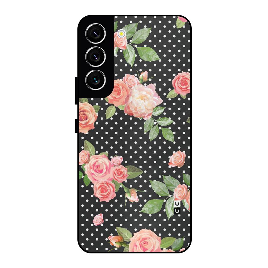 Polka Peach Metal Back Case for Galaxy S22 5G