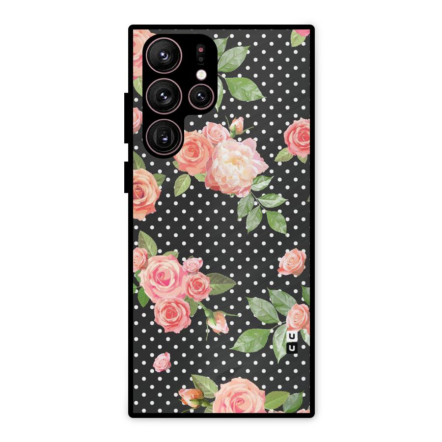 Polka Peach Metal Back Case for Galaxy S22 Ultra 5G