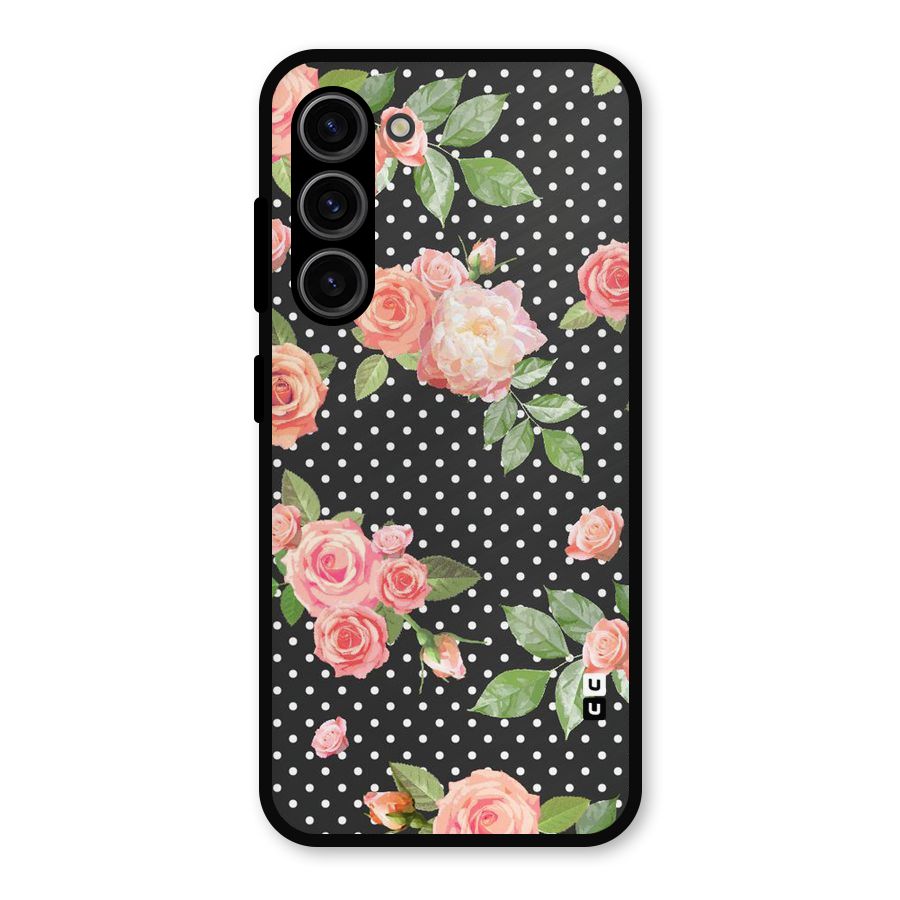 Polka Peach Metal Back Case for Galaxy S23