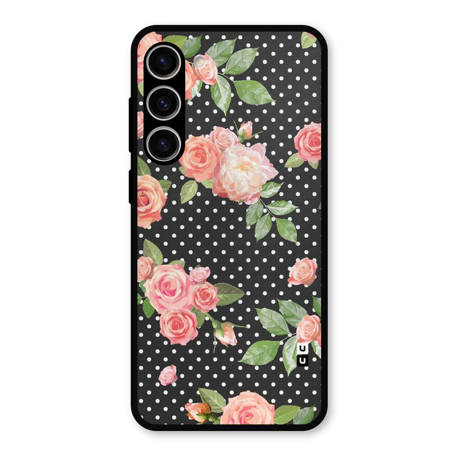 Polka Peach Metal Back Case for Galaxy S23 Plus
