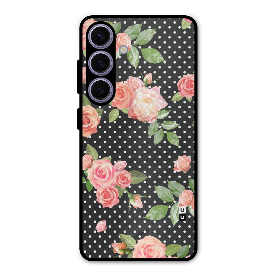 Polka Peach Metal Back Case for Galaxy S24