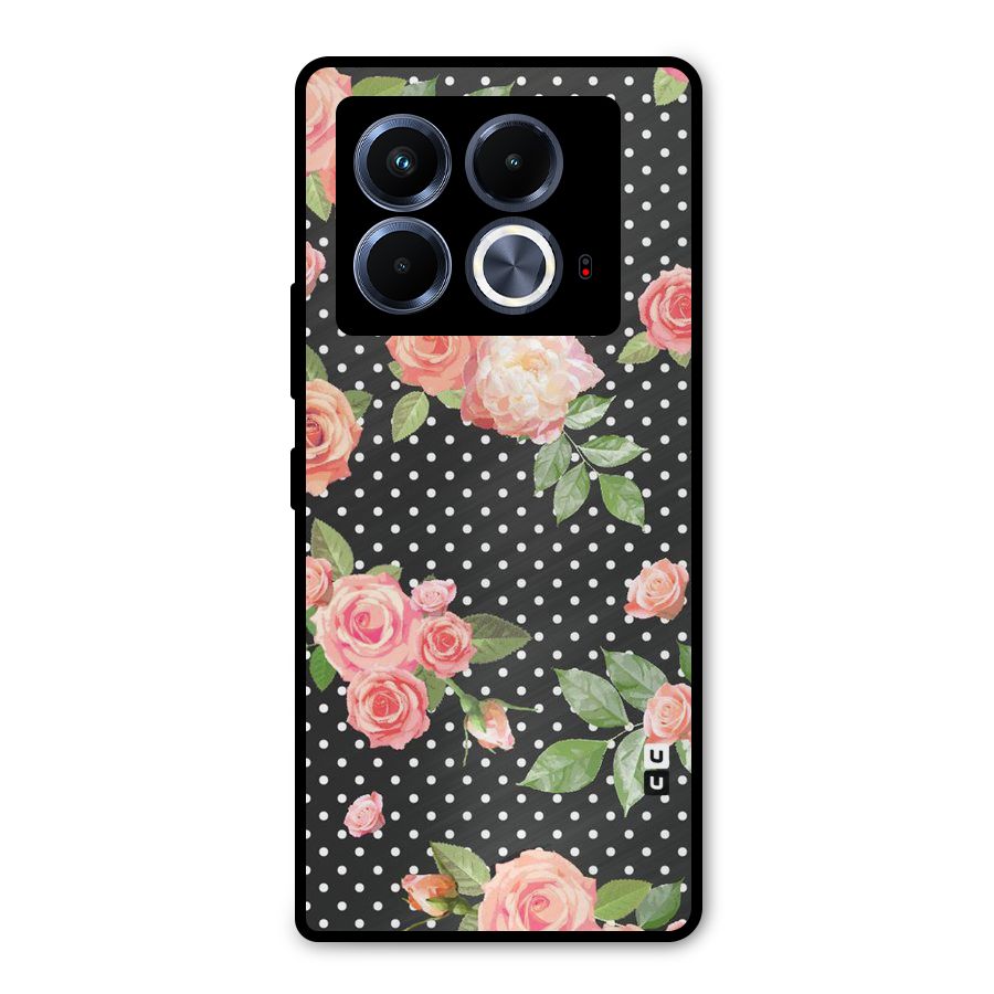 Polka Peach Metal Back Case for Infinix Note 40 5G
