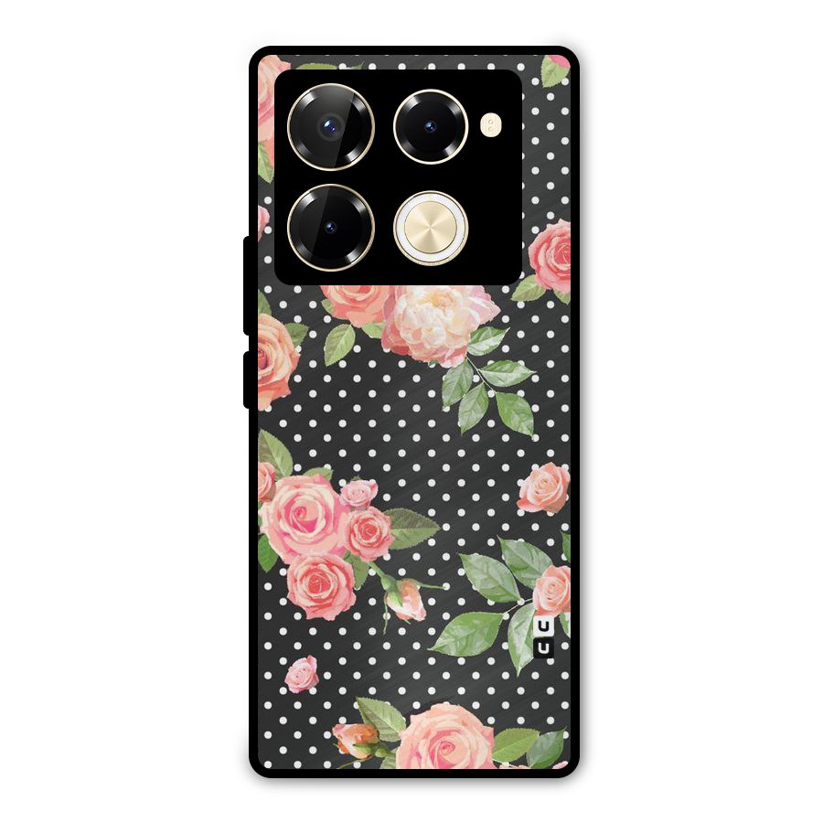 Polka Peach Metal Back Case for Infinix Note 40 Pro Plus