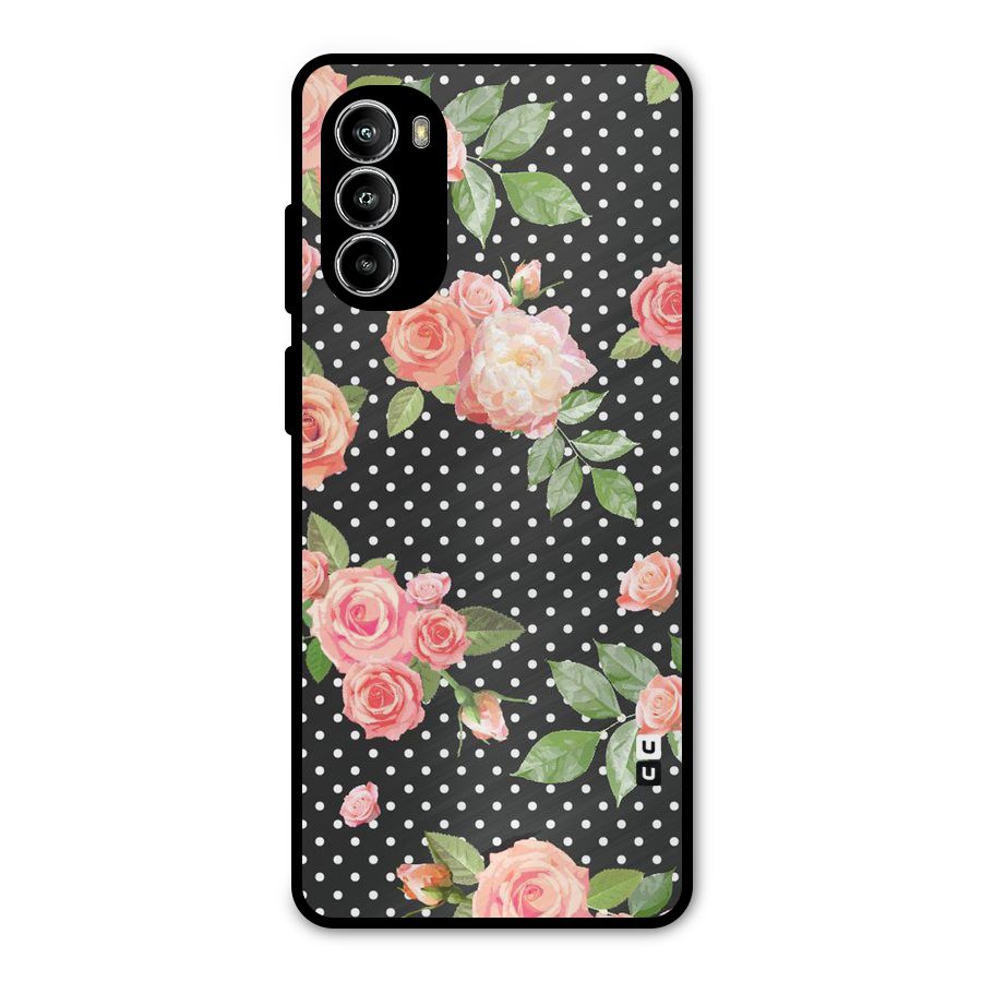 Polka Peach Metal Back Case for Moto G52
