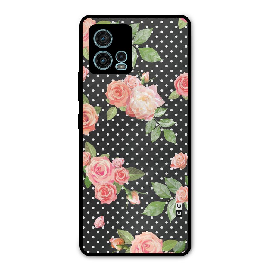 Polka Peach Metal Back Case for Moto G72