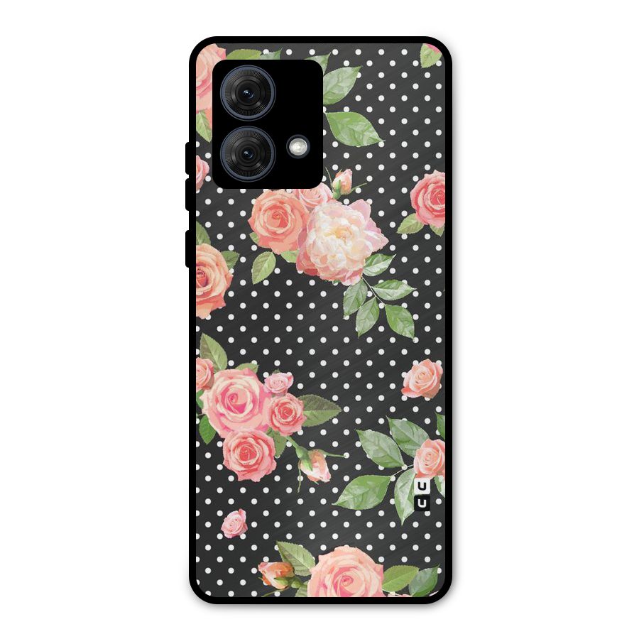 Polka Peach Metal Back Case for Moto G84