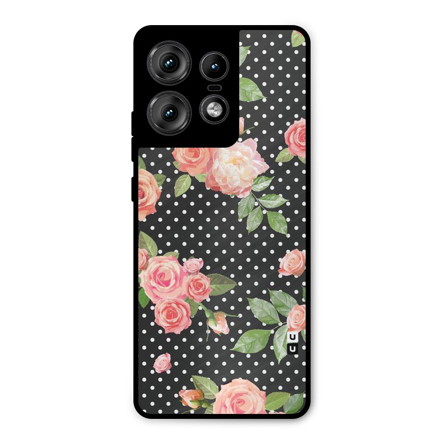 Polka Peach Metal Back Case for Motorola Edge 50 Pro