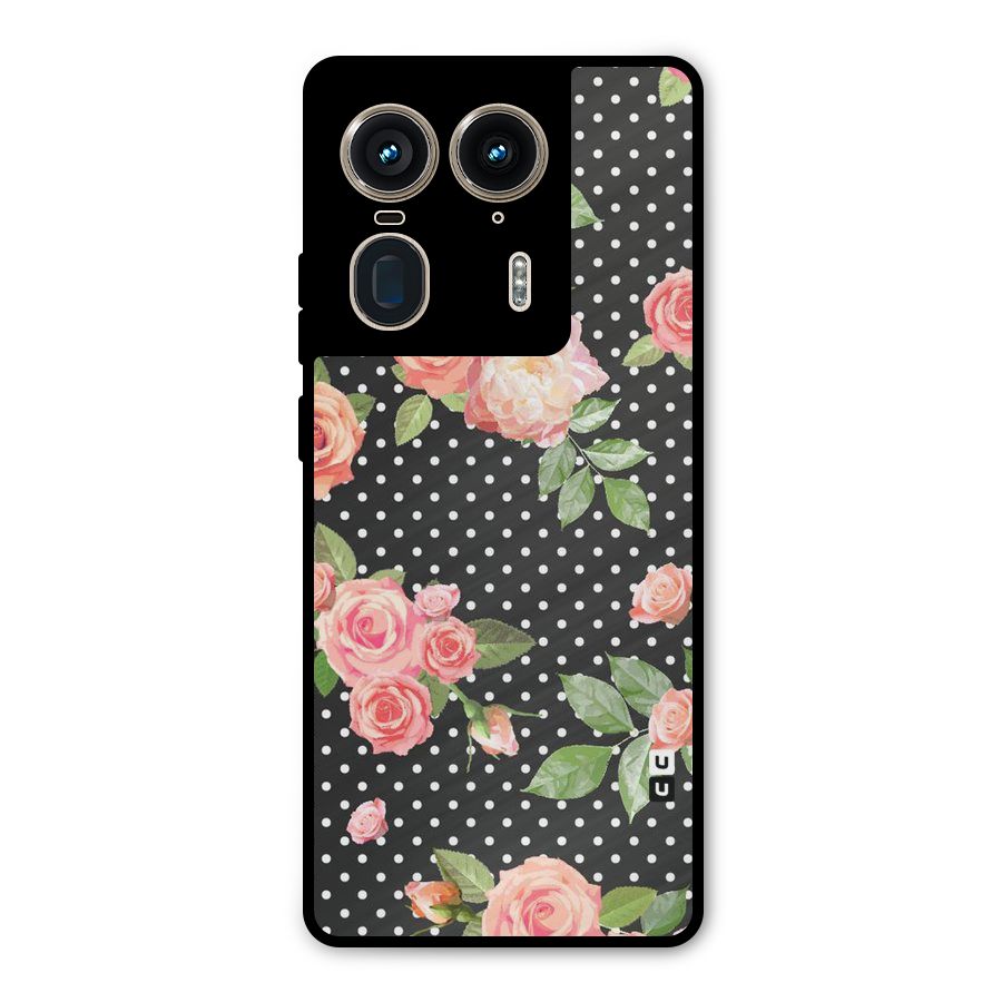 Polka Peach Metal Back Case for Motorola Edge 50 Ultra