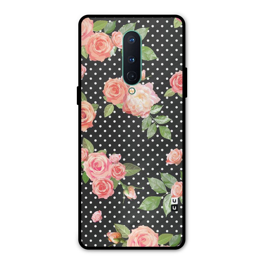 Polka Peach Metal Back Case for OnePlus 8