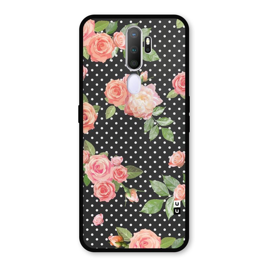 Polka Peach Metal Back Case for Oppo A5 (2020)