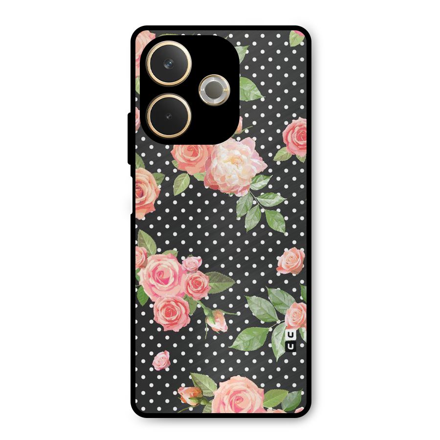 Polka Peach Metal Back Case for Oppo A5 Pro