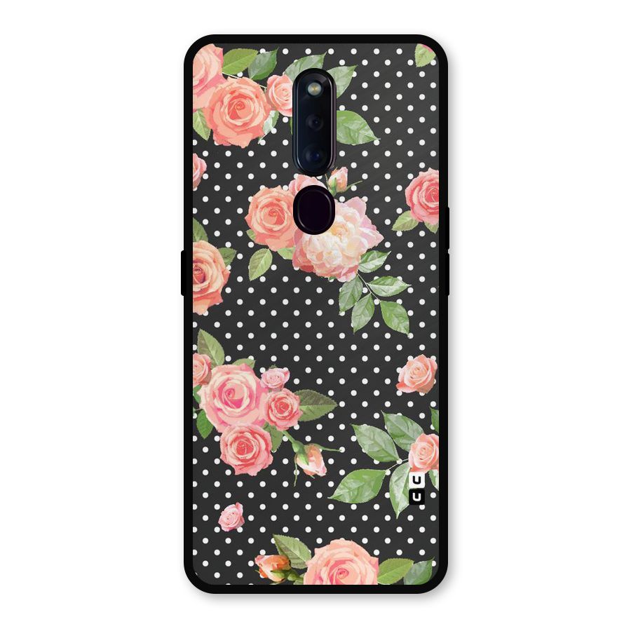 Polka Peach Metal Back Case for Oppo F11 Pro