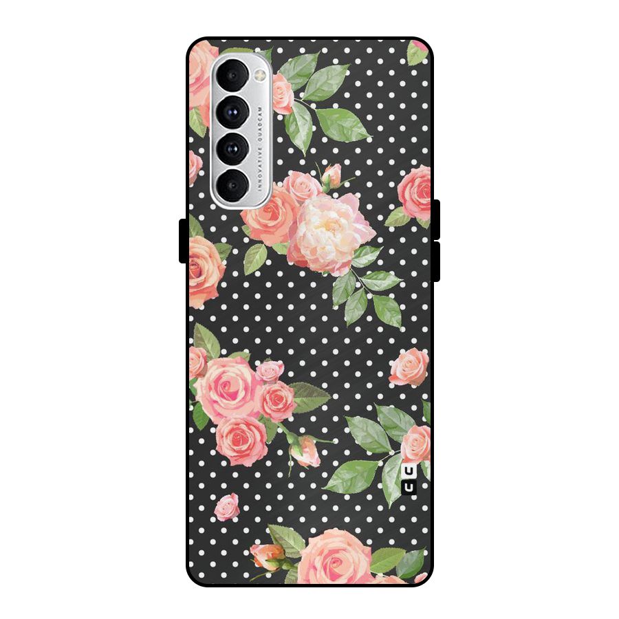 Polka Peach Metal Back Case for Oppo Reno4 Pro
