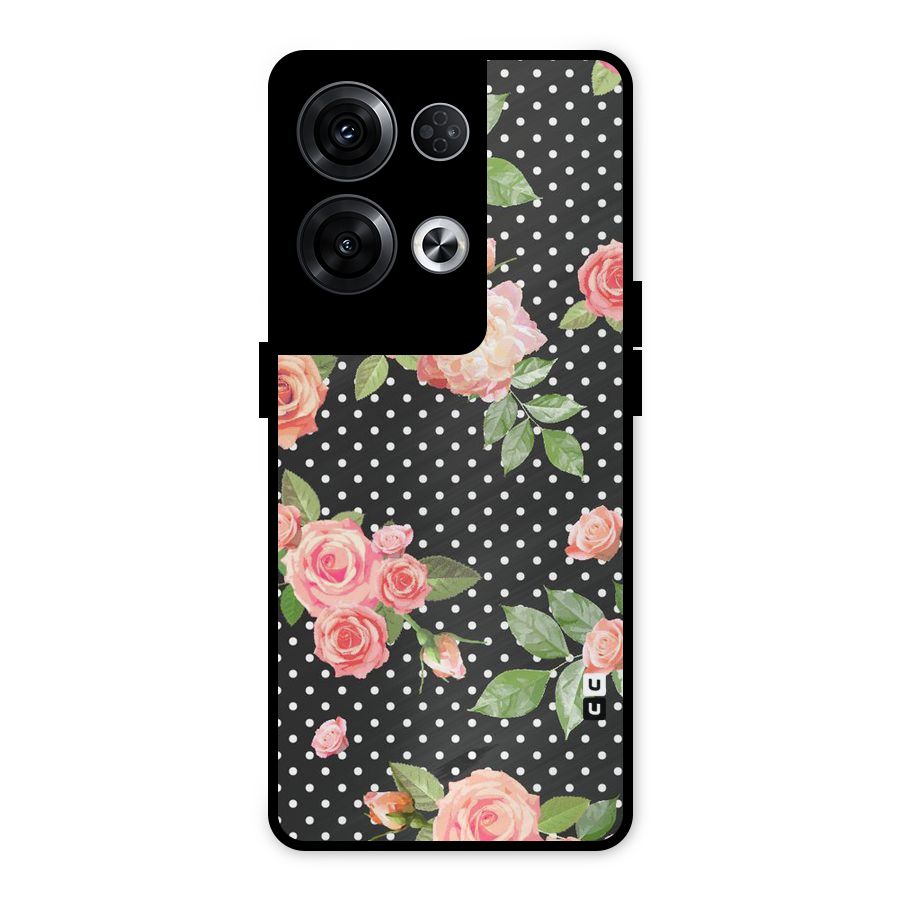 Polka Peach Metal Back Case for Oppo Reno8 Pro 5G