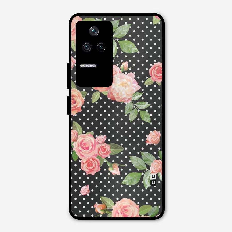 Polka Peach Metal Back Case for Poco F4 5G