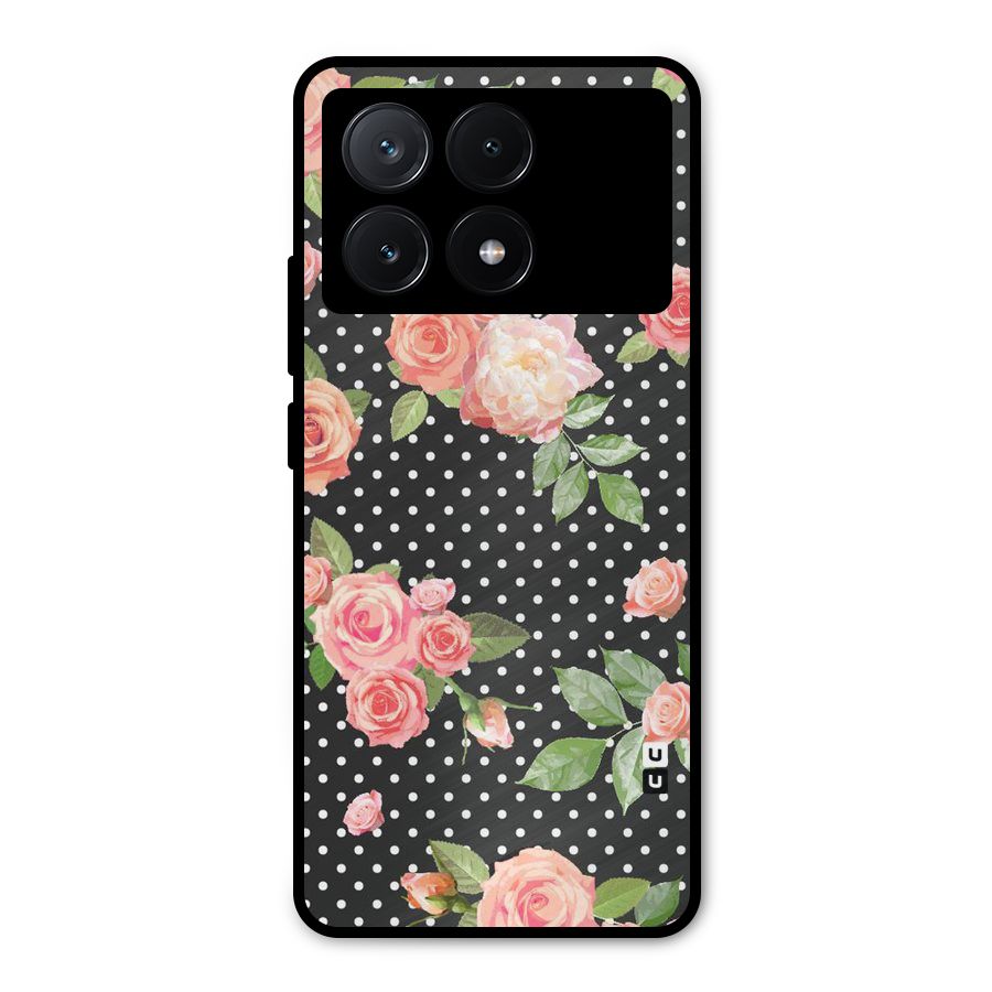 Polka Peach Metal Back Case for Poco X6 Pro