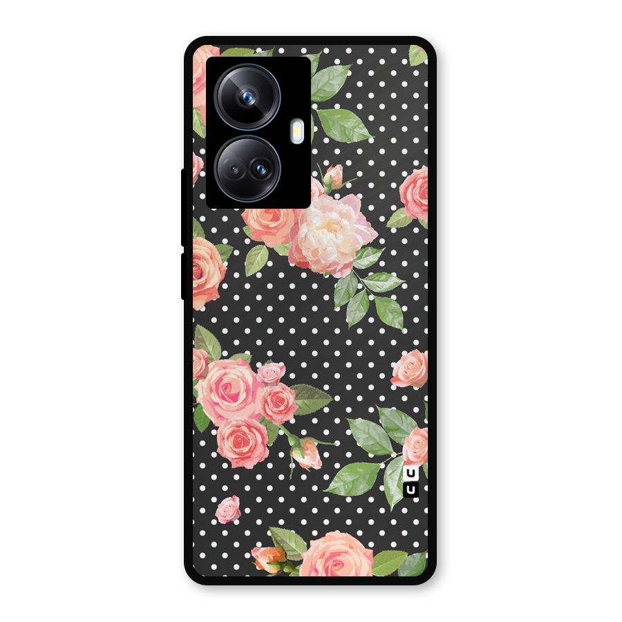 Polka Peach Metal Back Case for Realme 10 Pro Plus