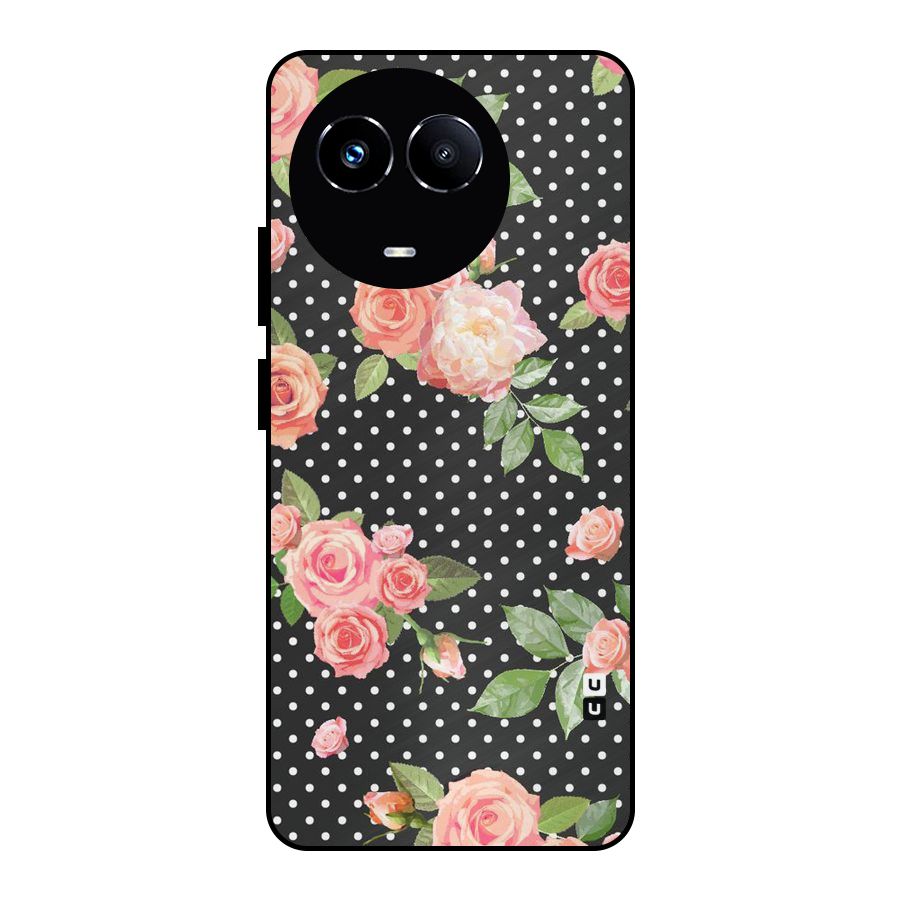 Polka Peach Metal Back Case for Realme 11 5G