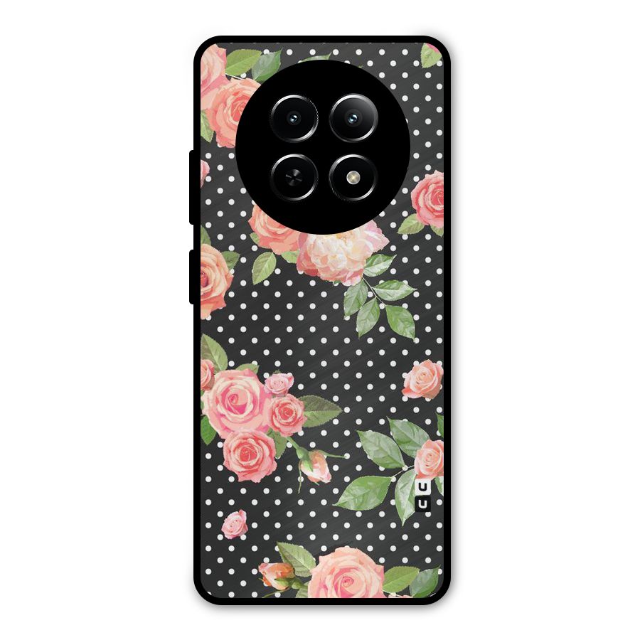 Polka Peach Metal Back Case for Realme 12 5G
