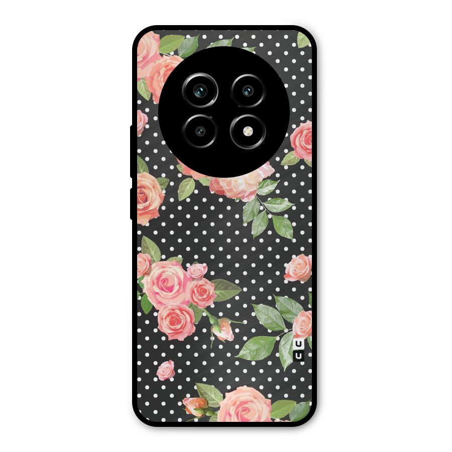 Polka Peach Metal Back Case for Realme 13 Pro